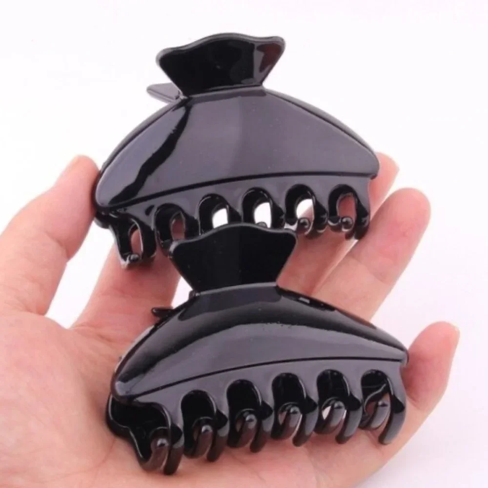 Hair Claw Clips for Women Basic Simple Black Plastic Hair Pin Japanese Girl Crab